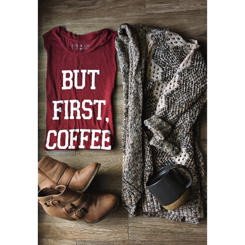 Mixed Brown Loose Knit Open Cardigan Drape Front